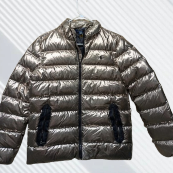 Polo Ralph Lauren Gold Puffer Jacket 12/14 - Picture 1 of 4